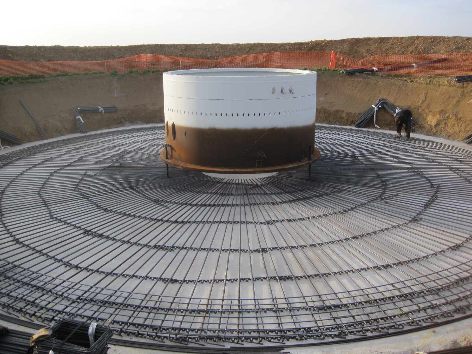 Anchor cage with blinding concrete Wind farms construction