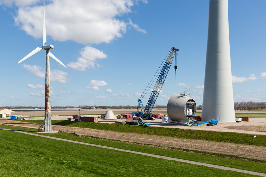 Wind farm repowering with higher tower