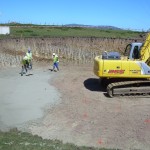 Anchor cage blinding concrete